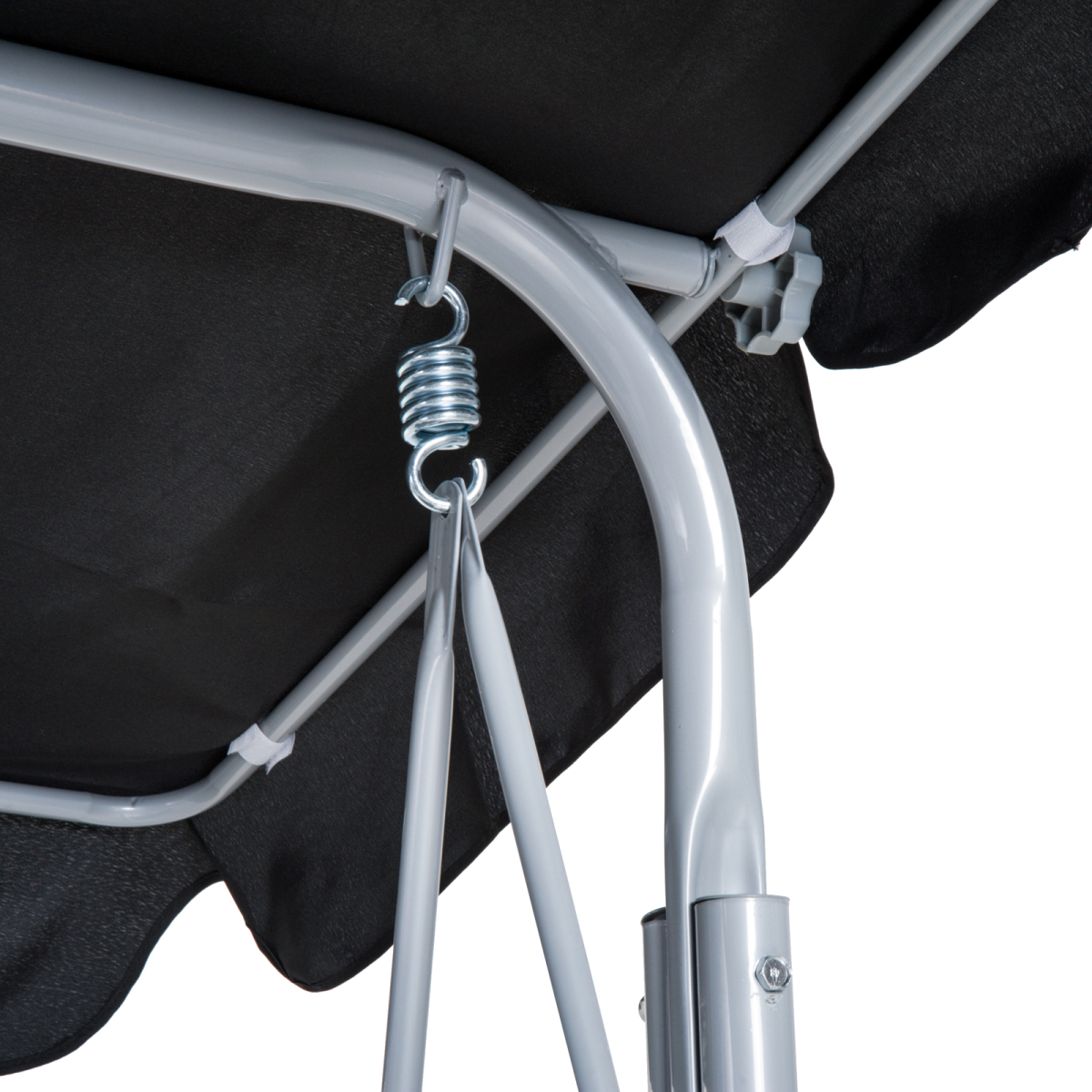 Black Outdoor 3-Seater Swing Chair - Weatherproof Patio Comfort