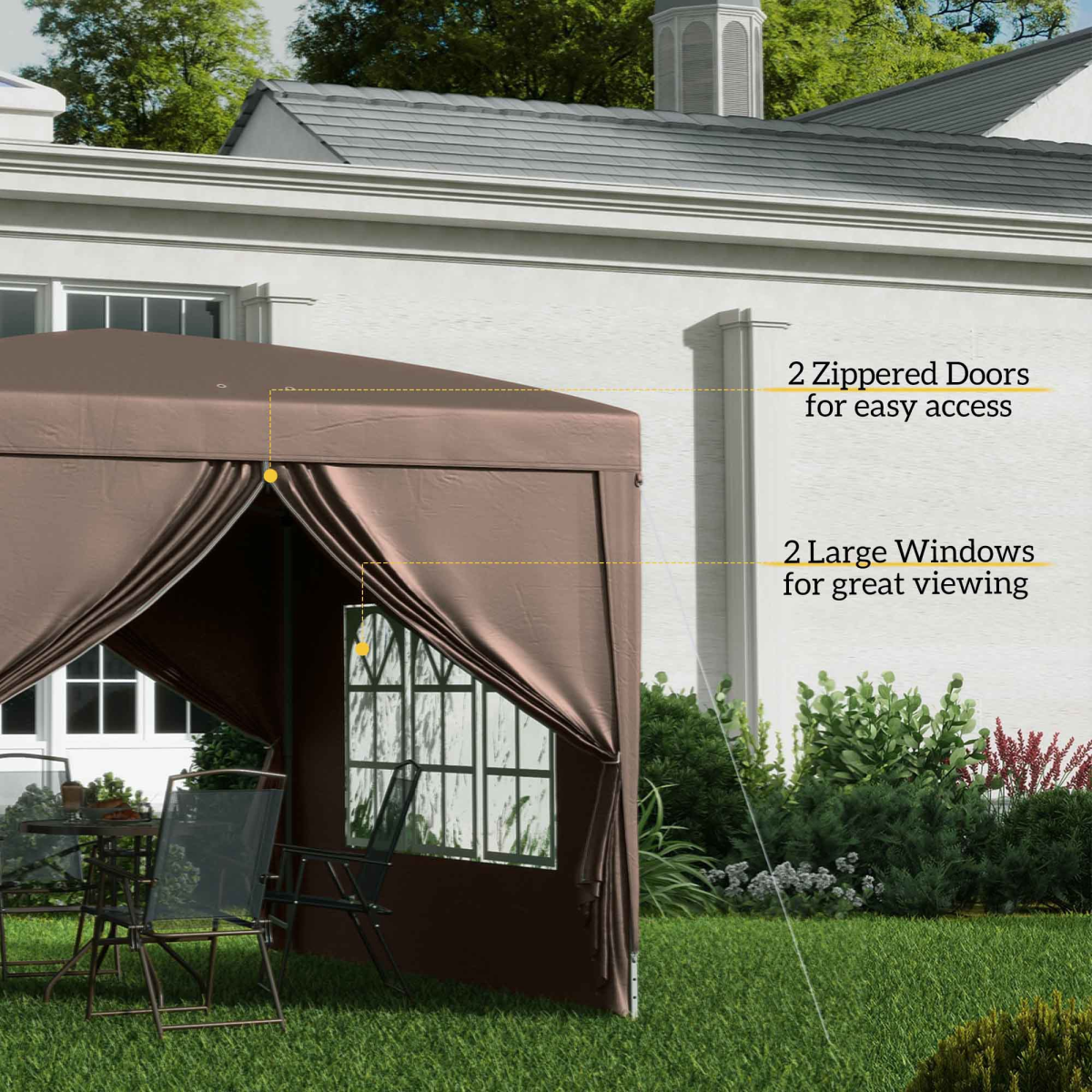 3x3m Pop-Up Gazebo with UV Canopy, Rust-Resistant, Includes Bag & Sidewalls