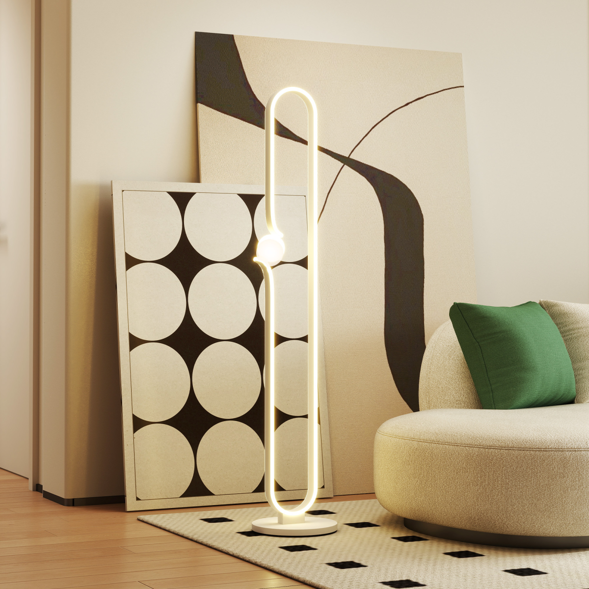 Dimmable LED Floor Lamp: Elegant Glass Shade & Foot Switch Control
