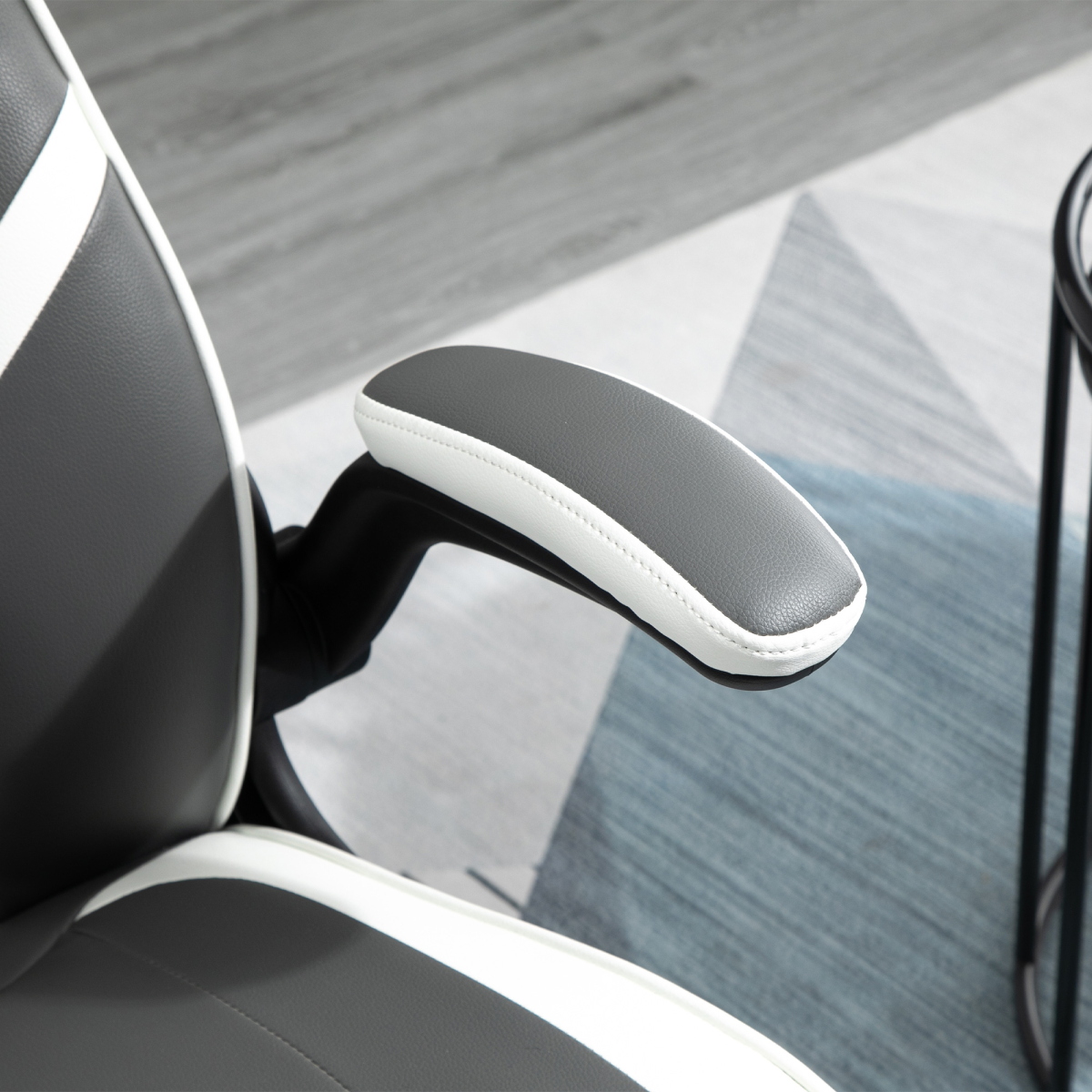 Ergonomic High-Back Gaming Chair with Swivel Base - Grey
