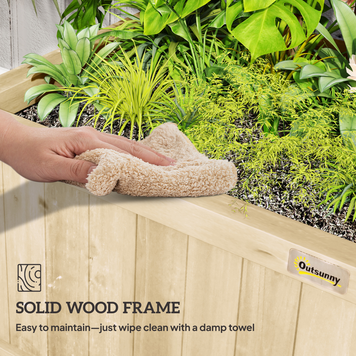 Wooden Planter with Trellis for Climbing Plants - Natural Finish