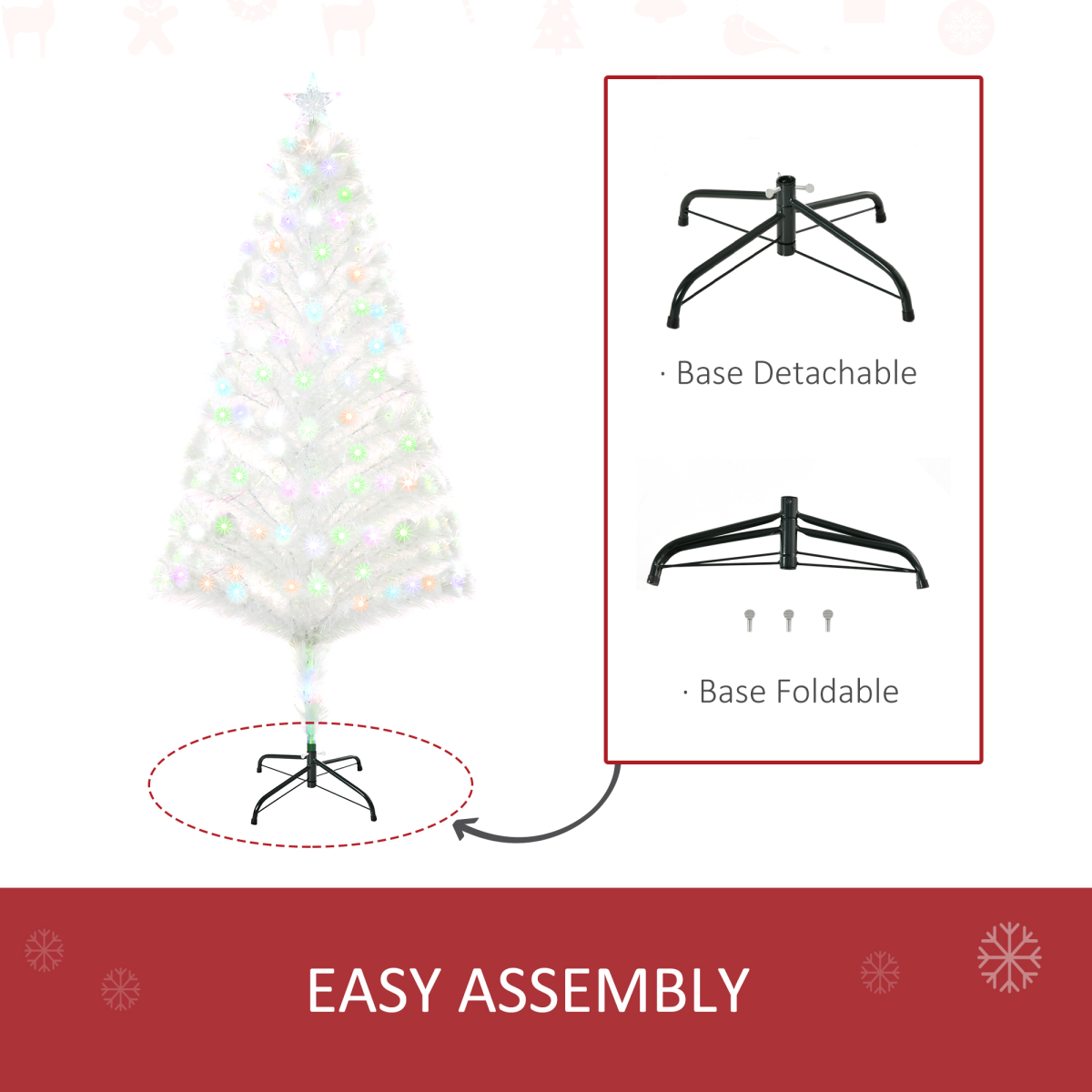 5ft Prelit Fiber Optic Christmas Tree with White LED Lights