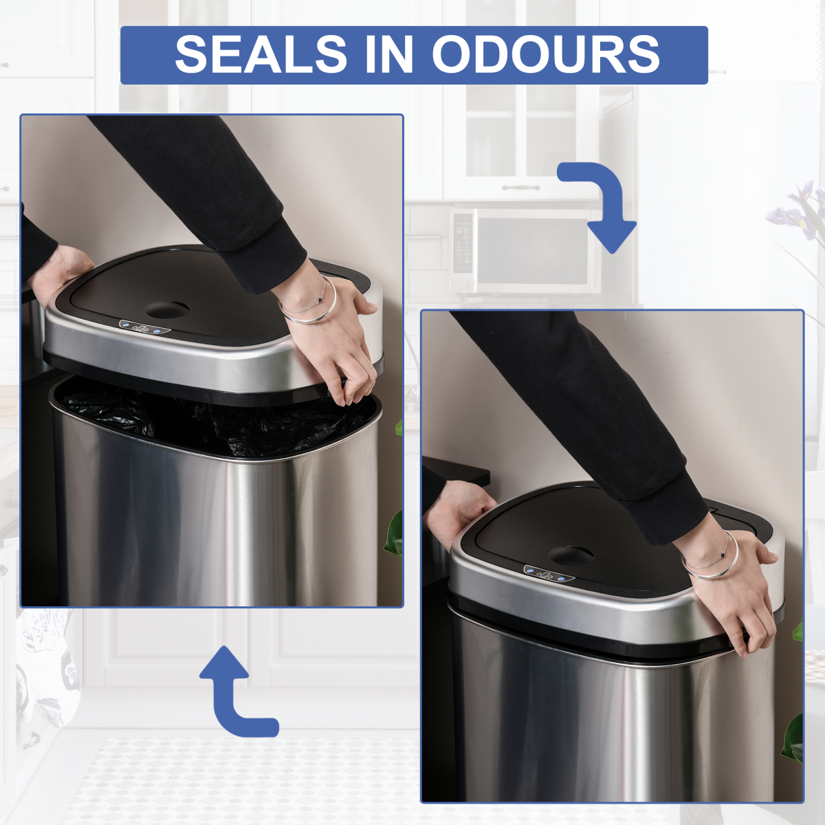 Sensor Bin  58L ABS Plastic and Mirror Stainless Steel