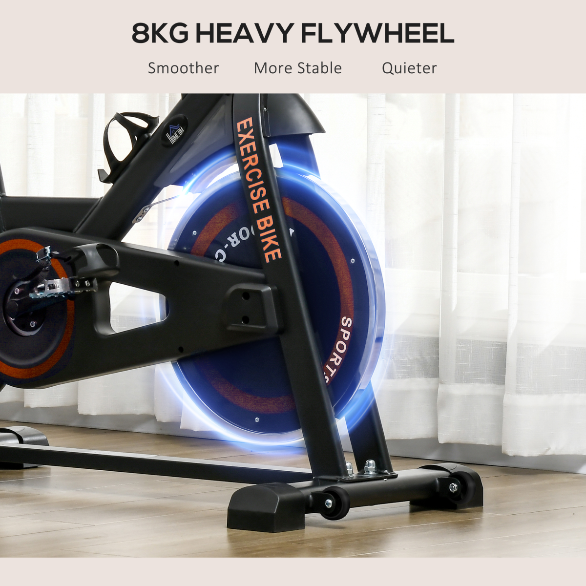 8kg Flywheel Adjustable Exercise Bike - Smooth, Comfortable & Sturdy