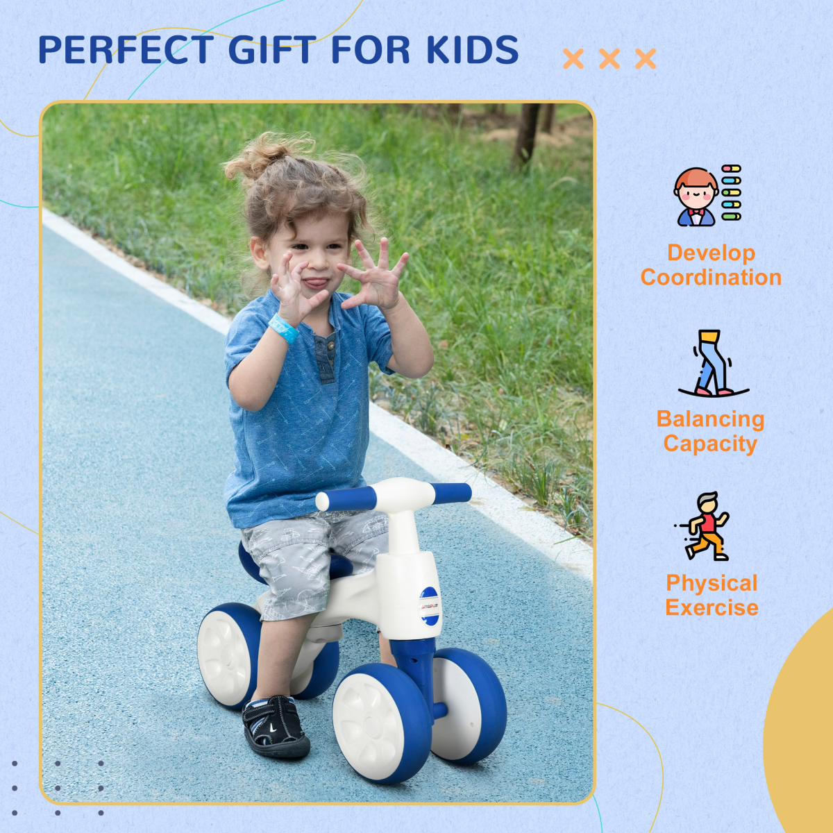 Baby Balance Bike 18-36 Months - No Pedals, Anti-Slip Handlebars