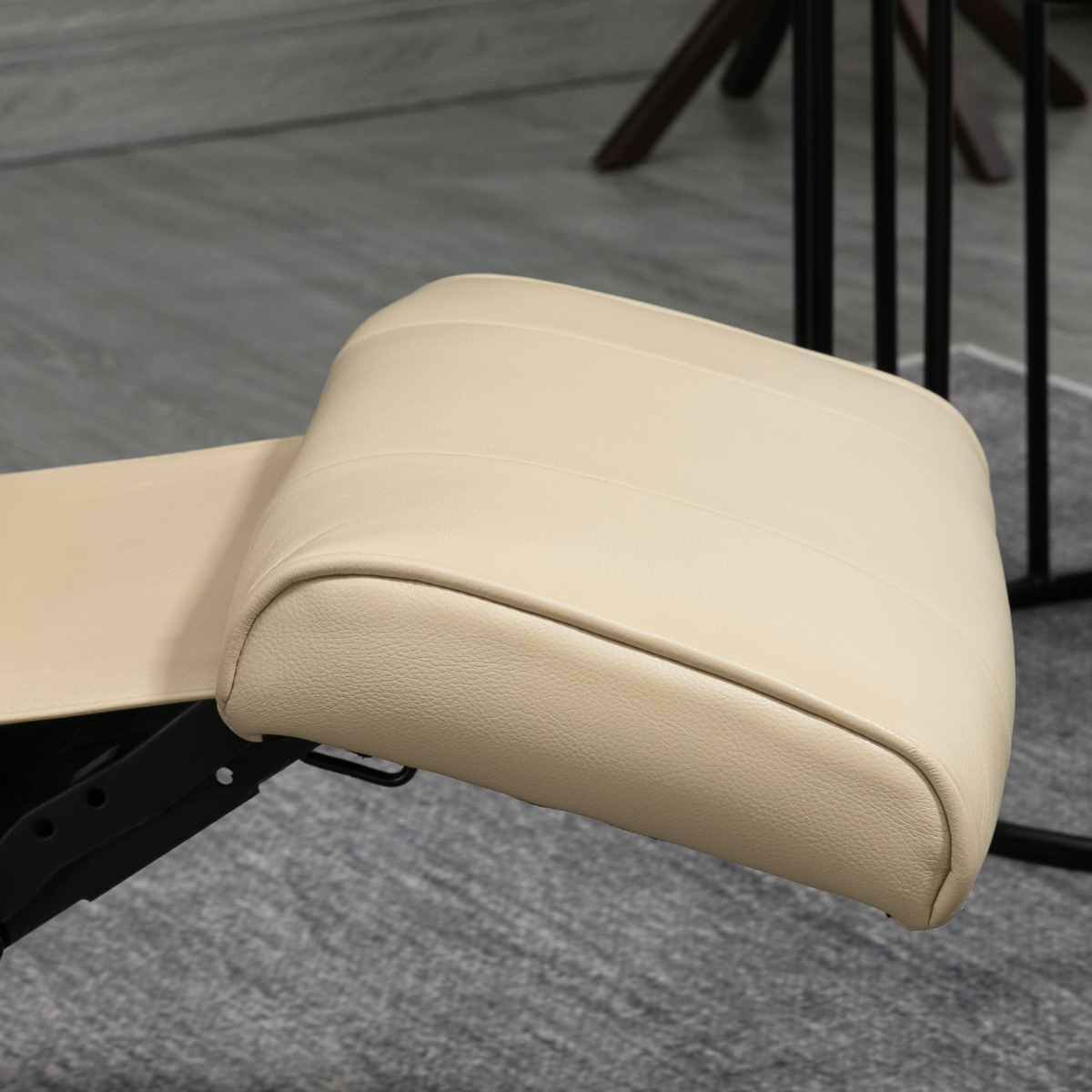 Ergonomic PU Leather Recliner Chair, Cream Lounger Armchair