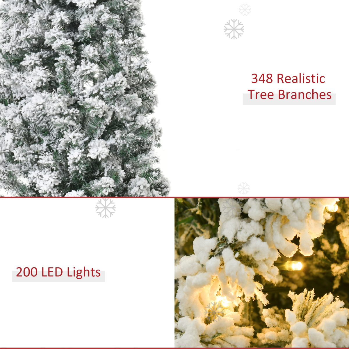 5ft Prelit Snow-Flocked Christmas Tree with Warm LED Lights