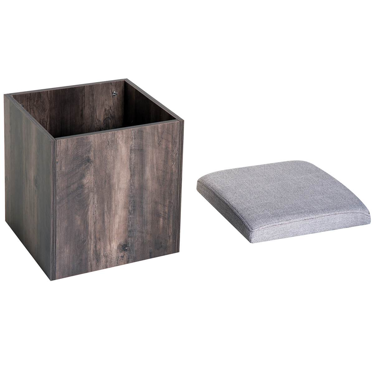 Chic 5-Piece Garden Wooden Dining Set with Removable Storage Lids, Grey