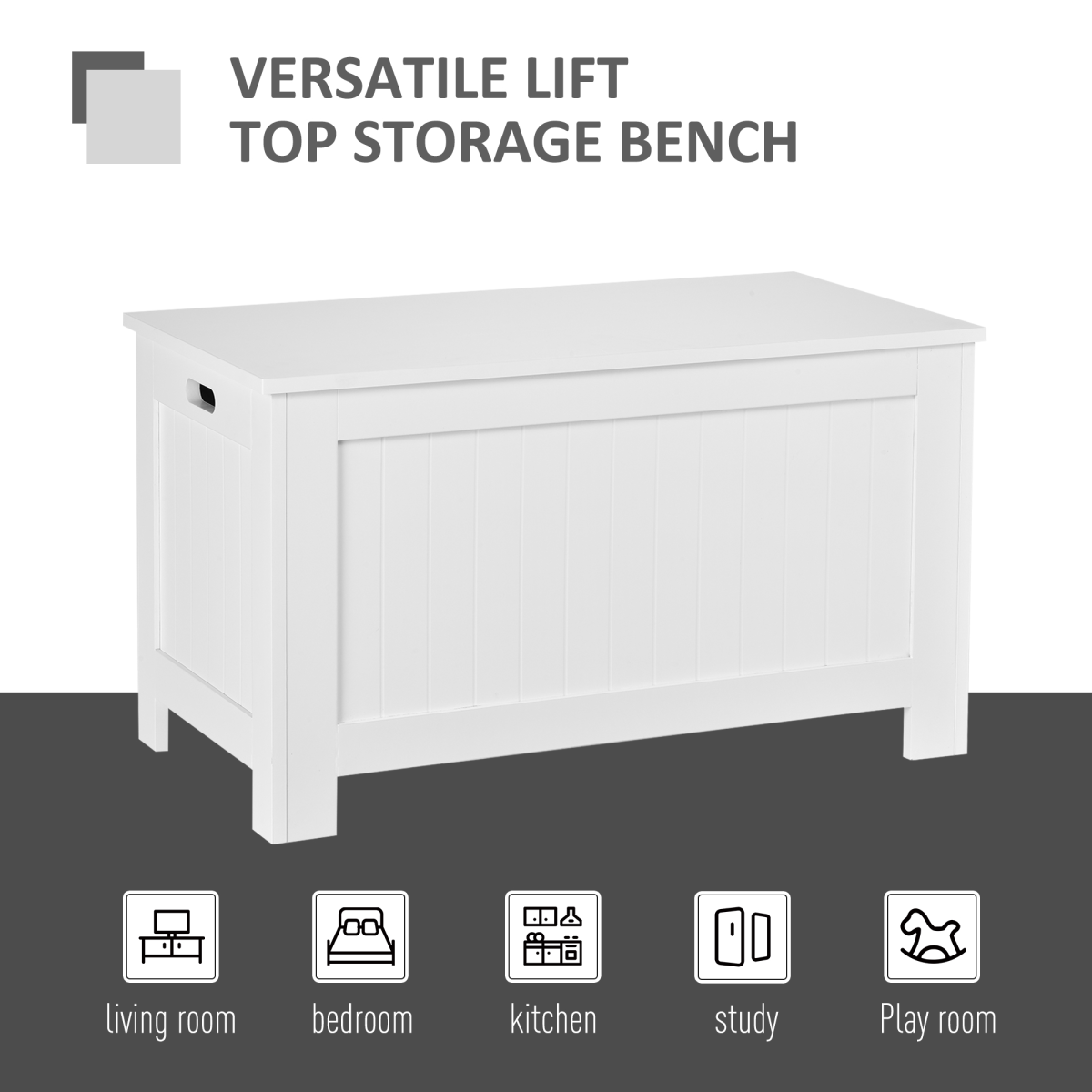Spacious Toy Chest with Safety Hinges & Easy-Carry Handles - Keep Clutter at Bay!