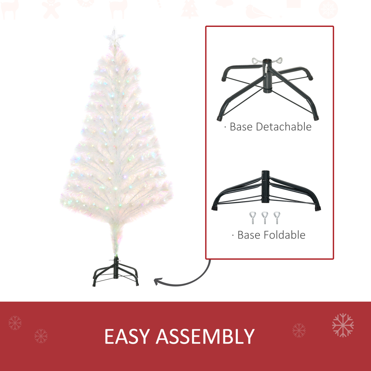 4ft Prelit Fiber Optic LED Christmas Tree with White Lights