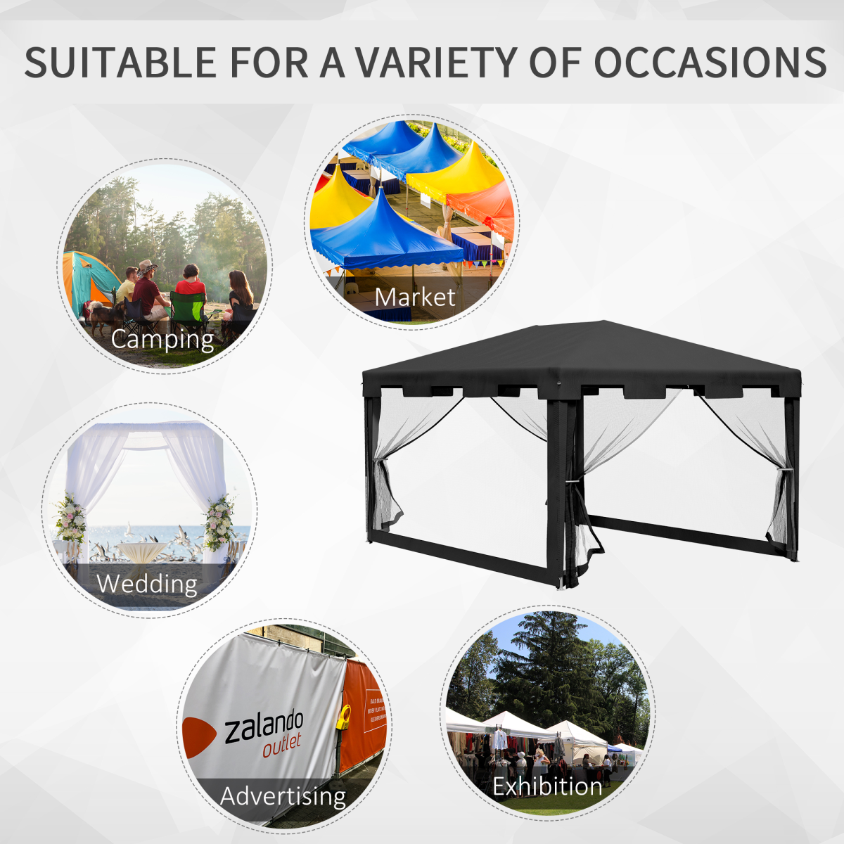 4x3m Waterproof Party Tent Garden Gazebo Canopy Shade