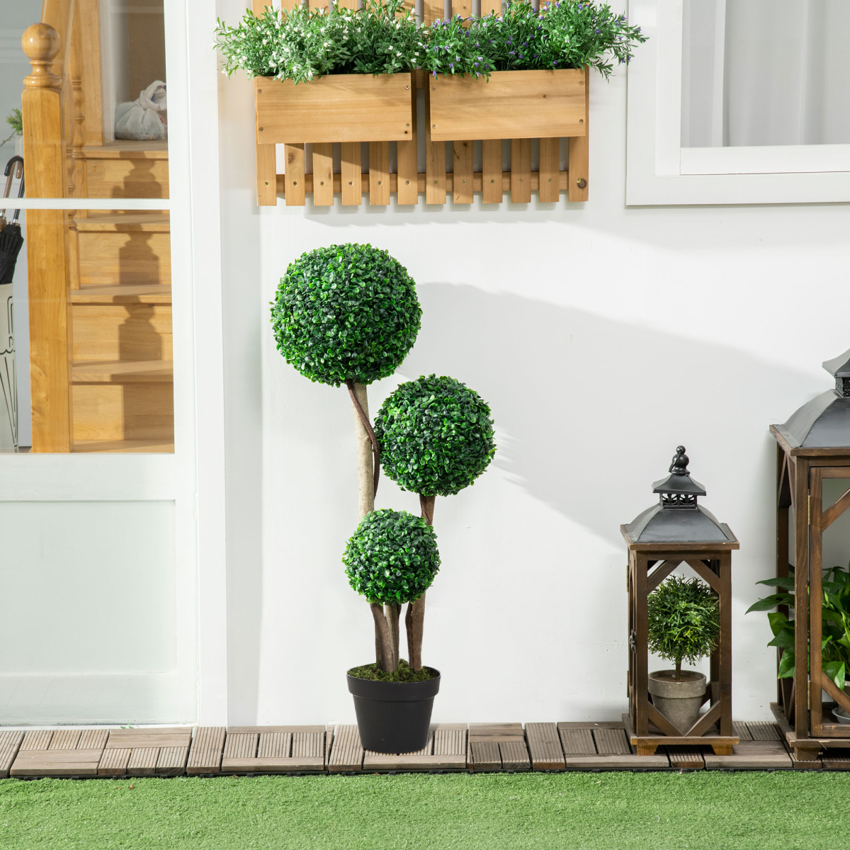 90cm Boxwood Ball Topiary Tree - Indoor/Outdoor Faux Plant