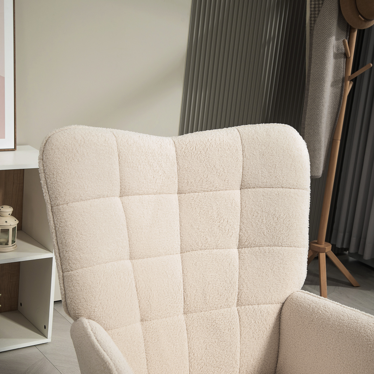 Cream White Wingback Armchair: Stylish Comfort with Cozy Upholstery