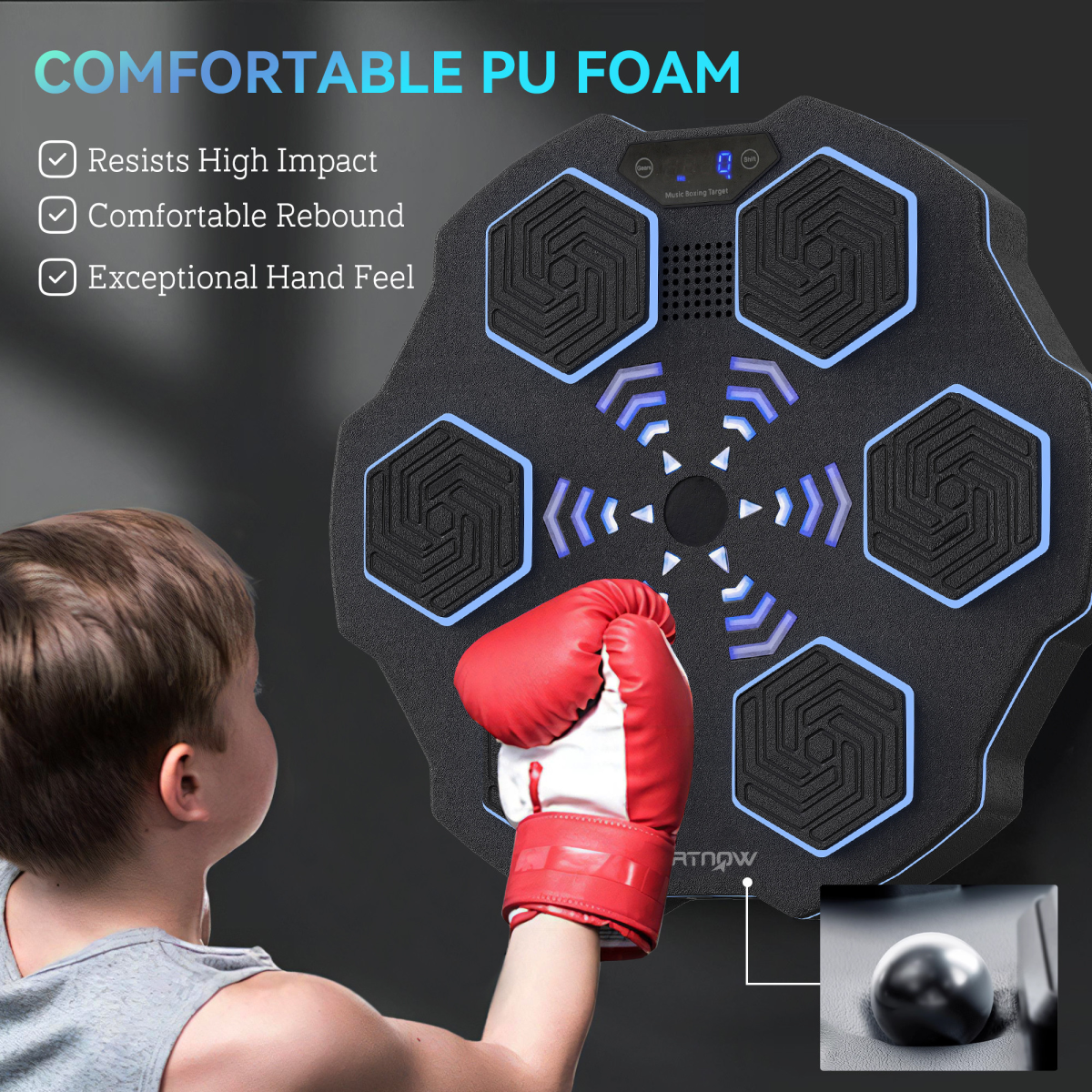 SPORTNOW Smart Boxing Machine: Bluetooth, LED Lights & 9 Speed Levels