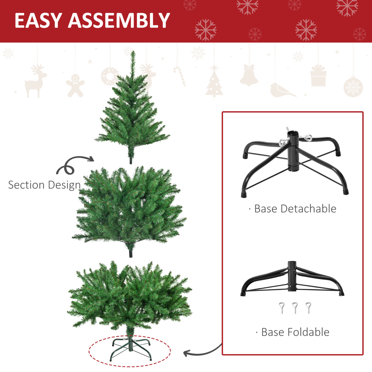 5-Foot Warm White LED Christmas Tree - Realistic Green with 8 Light Modes