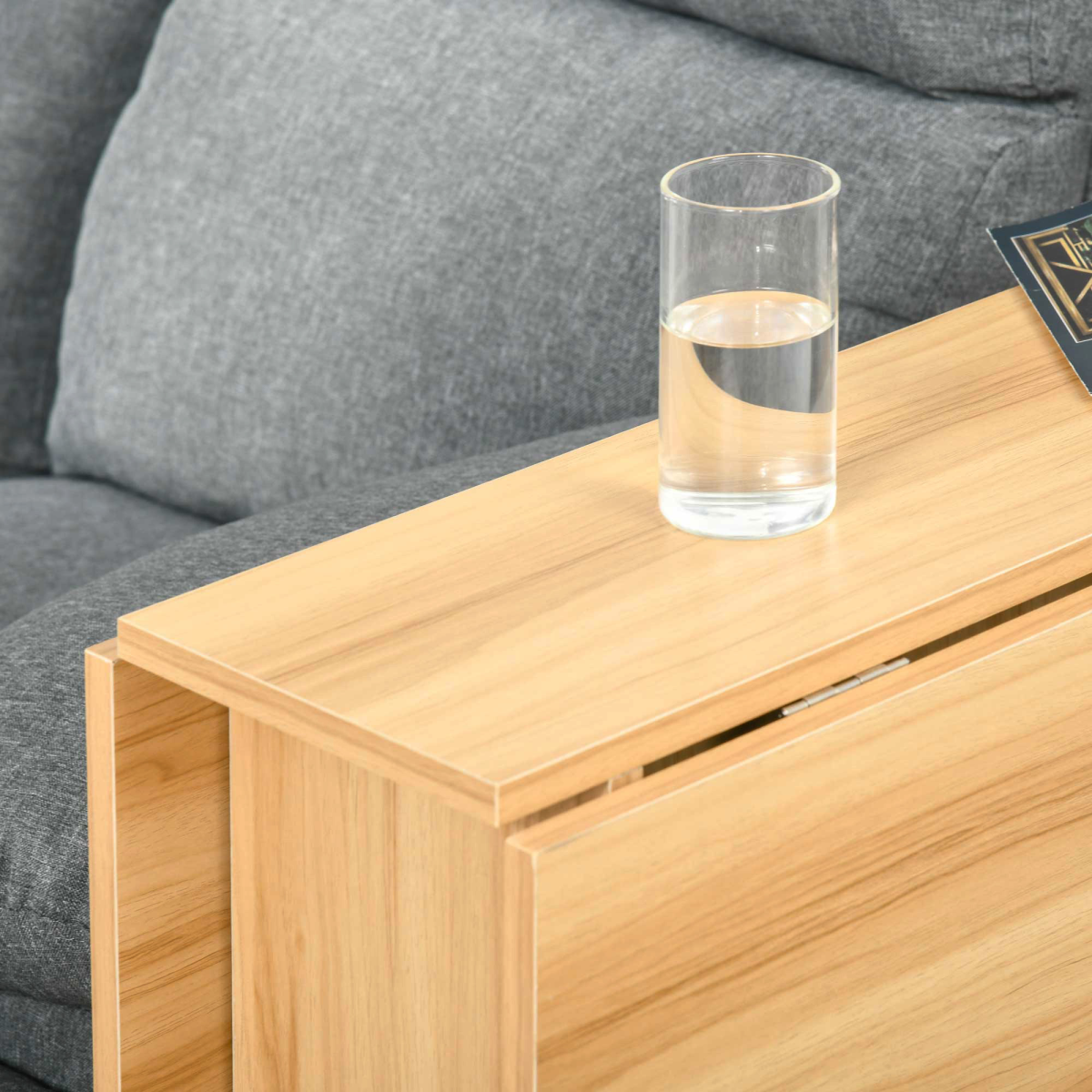 Space-Saving Foldable Dining Table with Convenient Storage Shelves