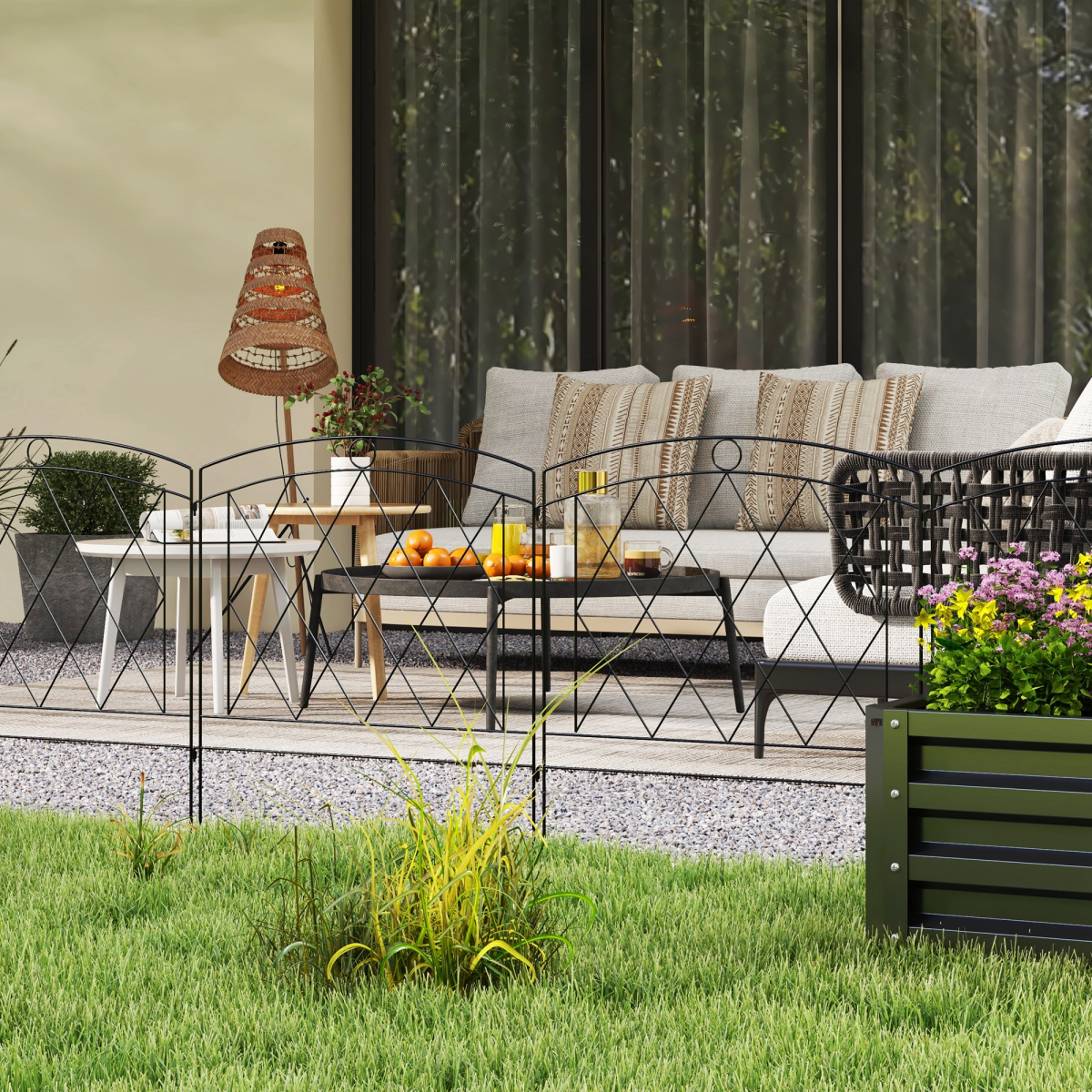6-Piece Garden Fencing: 24in x 12ft Metal Border Edging