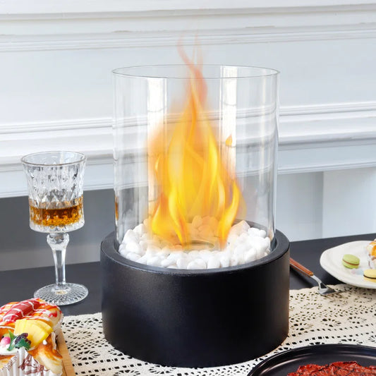 30 Cm Bio-Ethanol Outdoor Tabletop Fireplace with Flame Guard