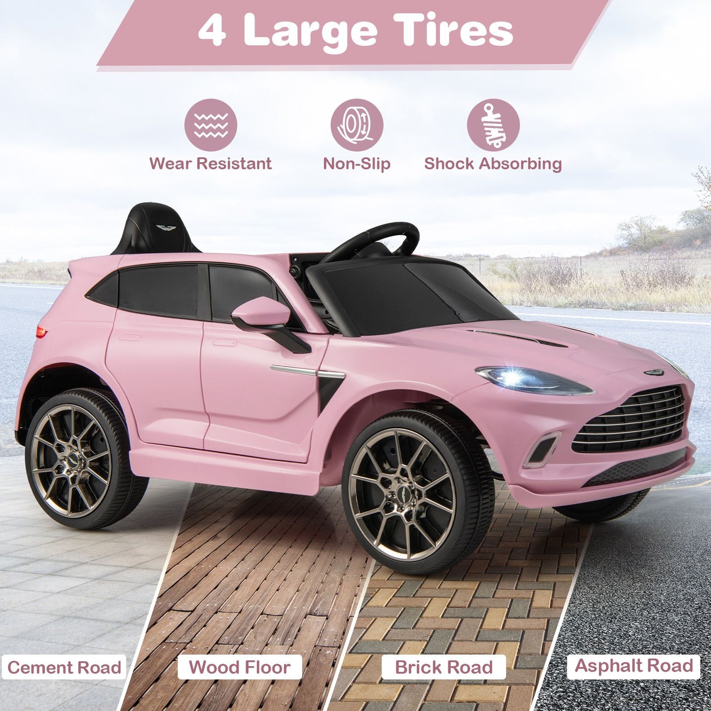 12V Kids Ride on Vehicle Aston Martin Licensed with Horn and Taillights