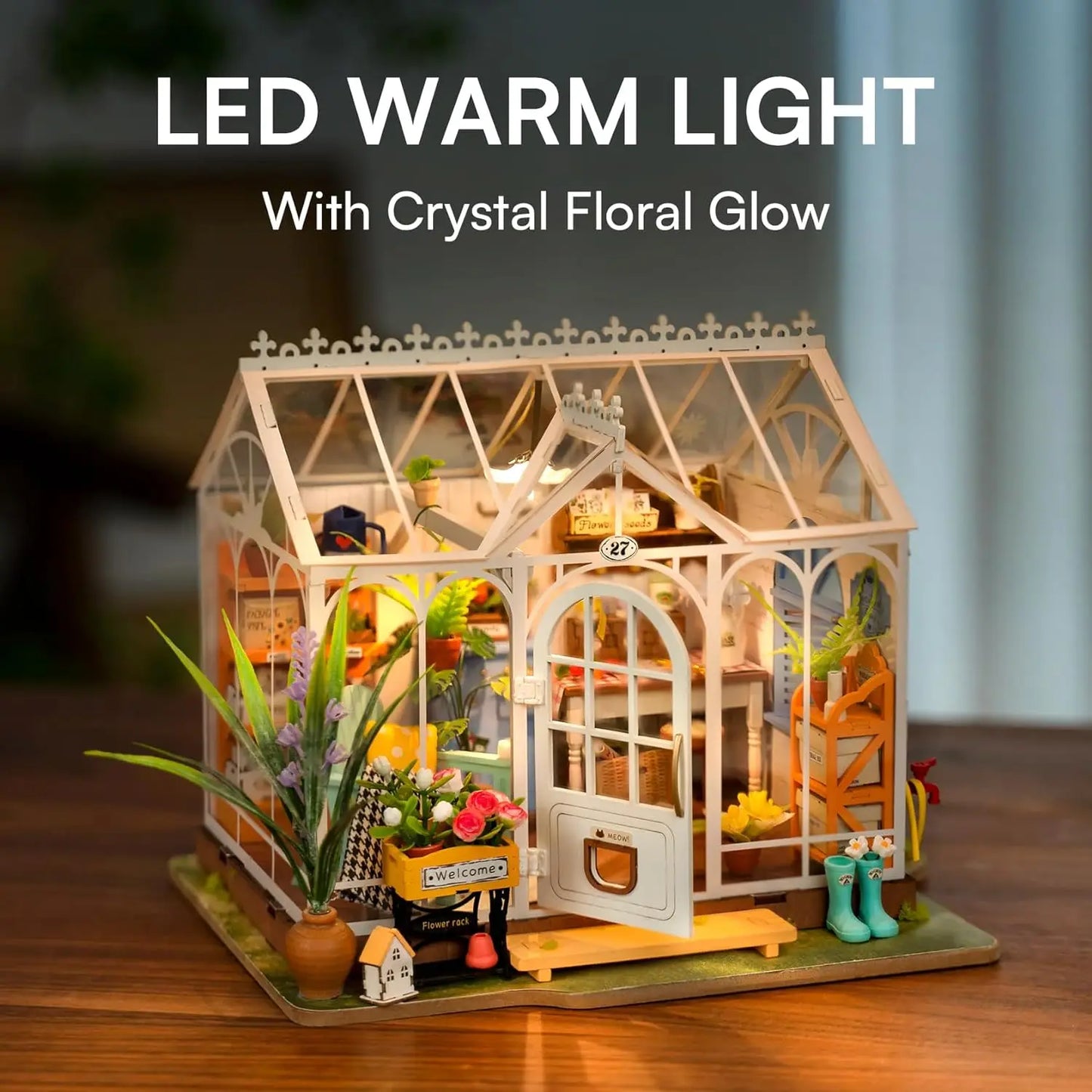 Rolife Dreamy Garden House 3D Puzzle Miniature Dollhouse Kit - Perfect for Crafting and Home Decor!