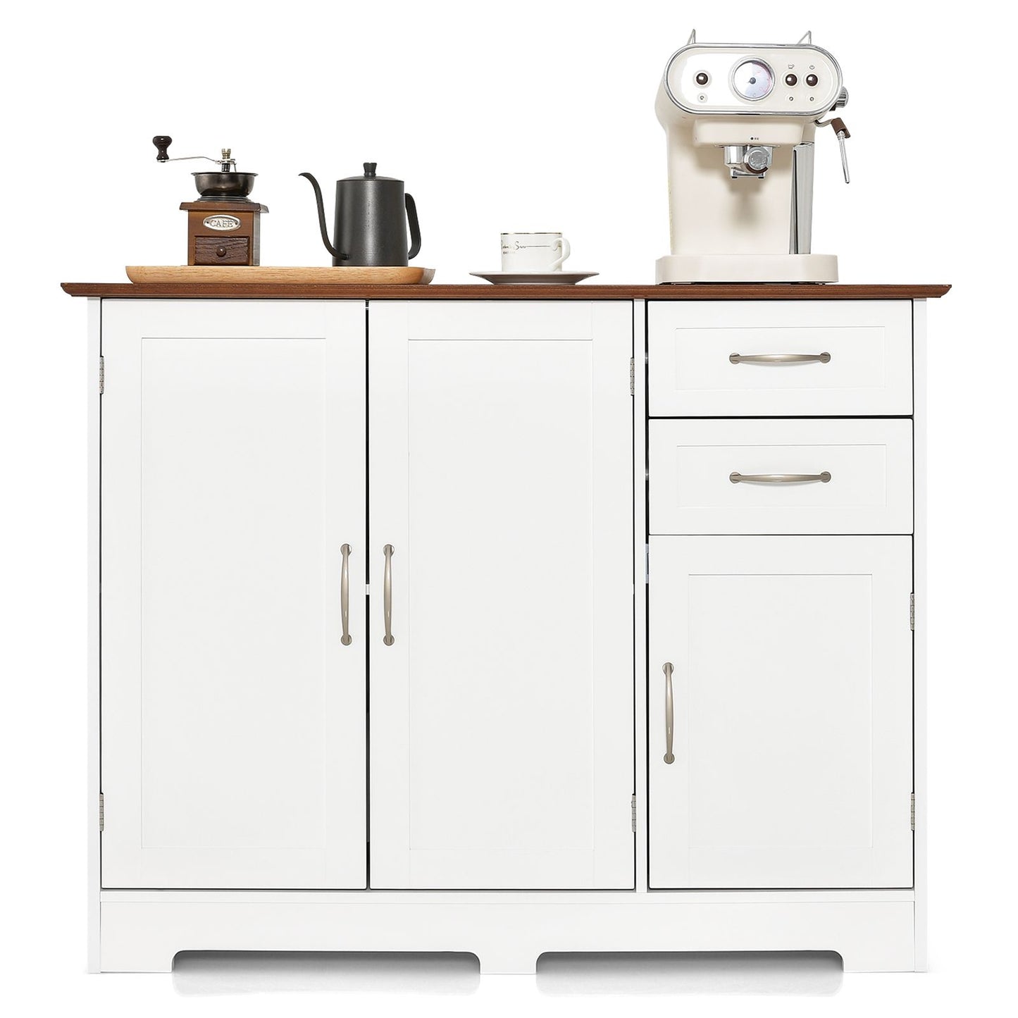 Modern Kitchen Storage Sideboard Cabinet with Adjustable Shelf and Drawers