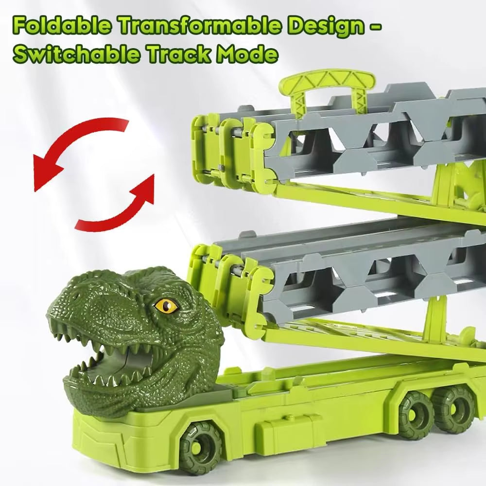1.7M Launch Dinosaur Truck 6X Cars Toy for Kids Race Track Truck Cars Carrier Vehicles Toys Set Boys Girls Gifts