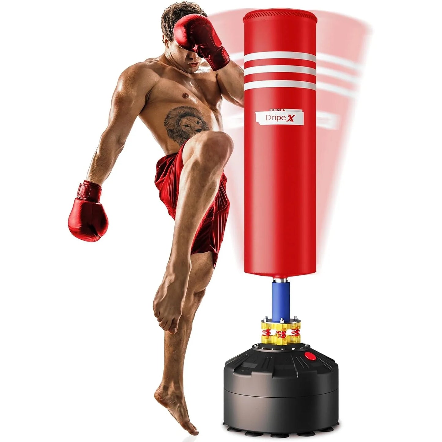 Free Standing Boxing Bag Stand with Suction Cup Base and Gloves - 69''