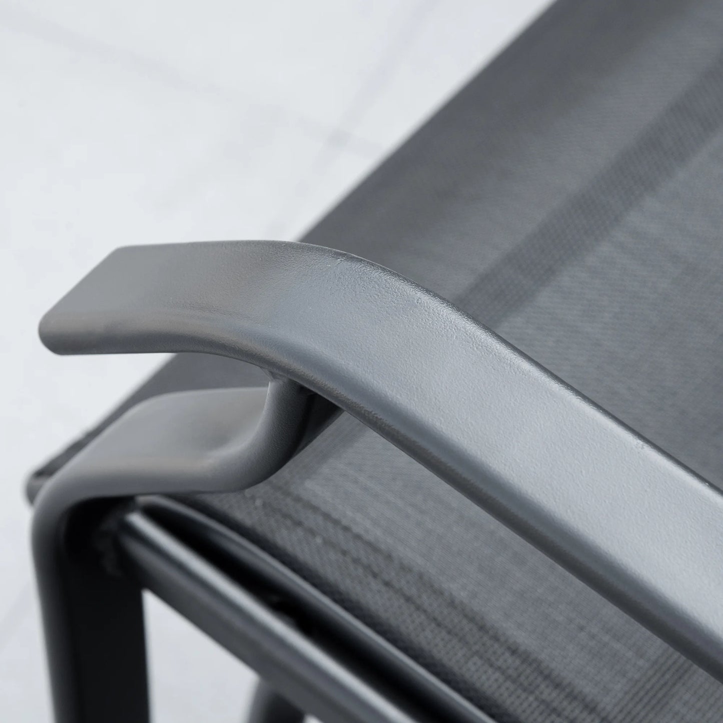 Black Double Glider Rocking Chair Loveseat with Garden Table