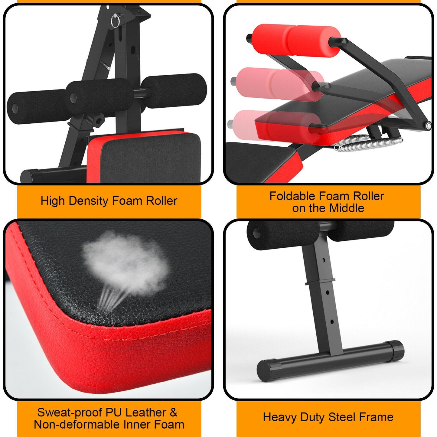 Adjustable Foldable Multi-Workout Weight Bench with LCD Display