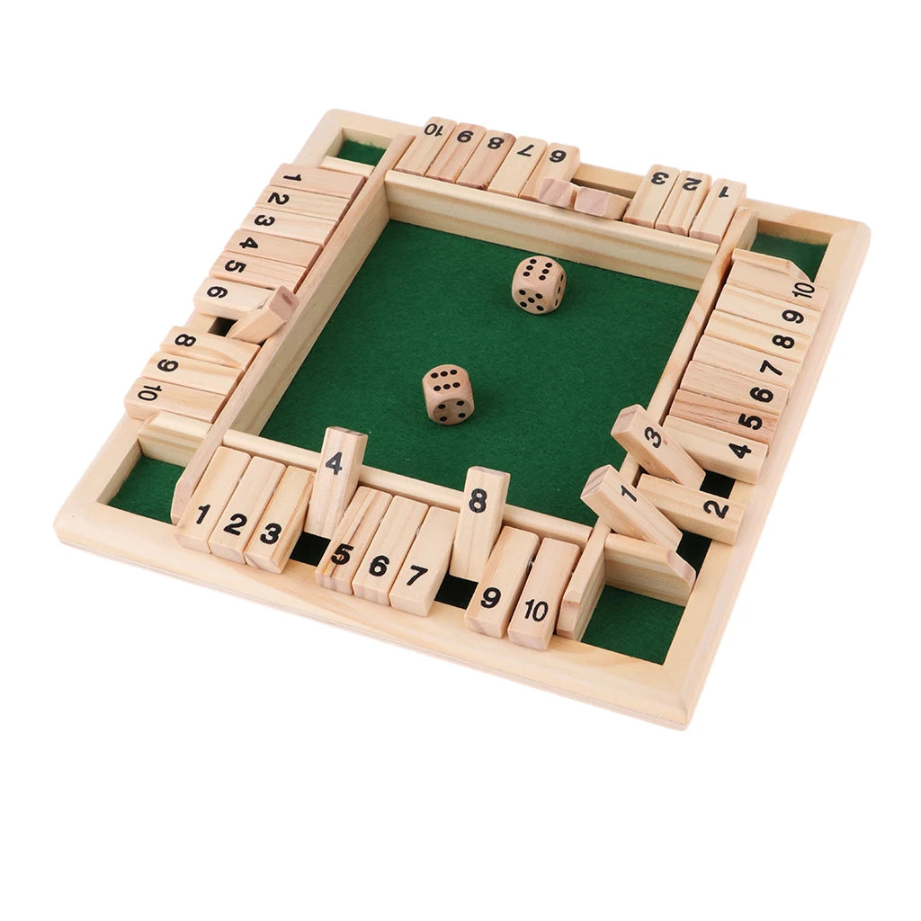 Engaging Arithmetic Dice Board Game - Fun Four-Sided Flip Card Challenge for Up to 4 Players with Wooden Dice and Flaps