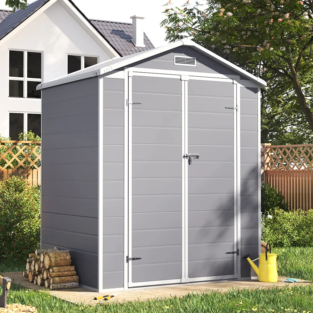 Spacious 6x4 FT Resin Outdoor Storage Shed - Perfect for Patio Furniture & Equipment!