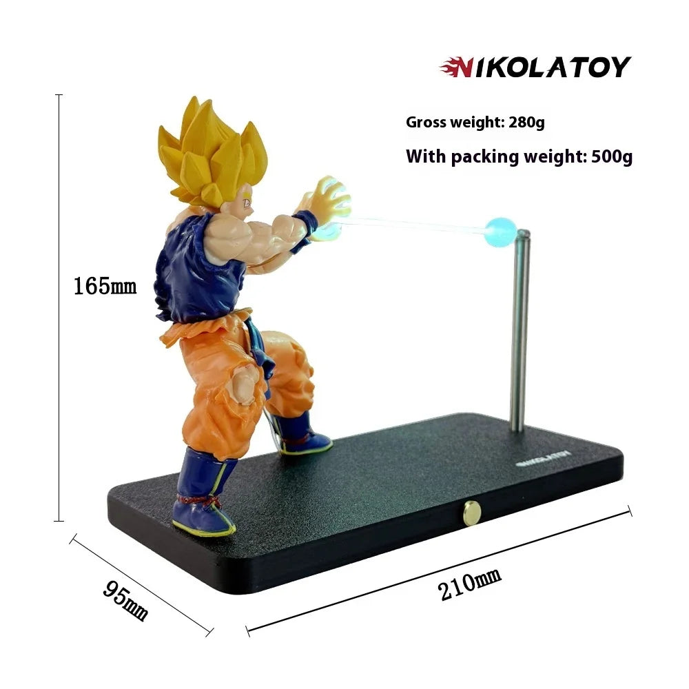 Nikolatoy Dragon Ball Z Kakarotto Son Goku Kamehameha Wave Magnetic Light Lamp - Anime Collectible Ornament and Gift