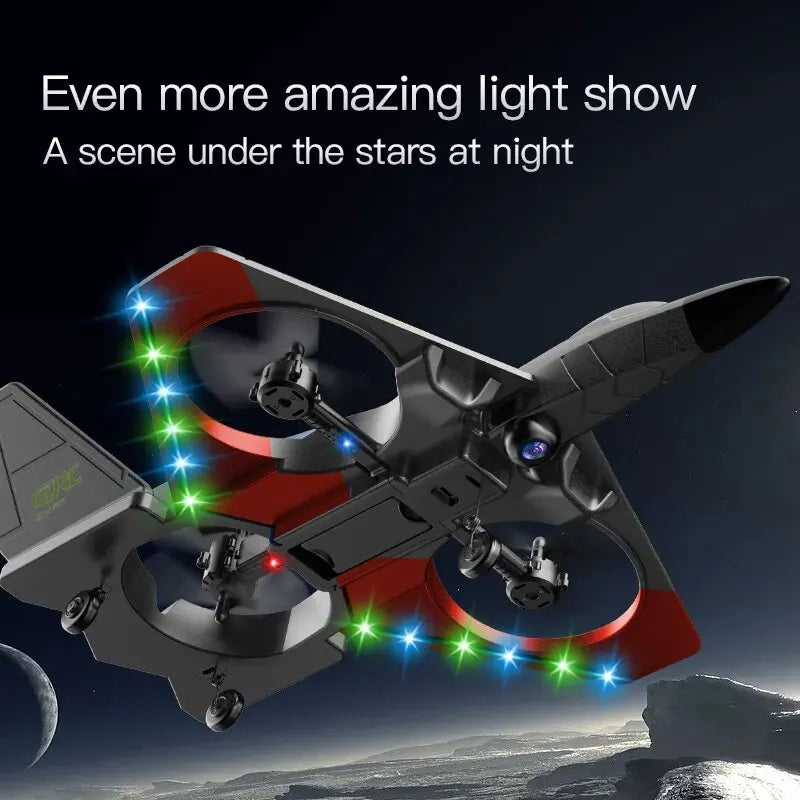 V27 Remote Control Foam Glider Plane - 2.4G RC Fighter Airplane with Camera - Perfect Kids' Toy!