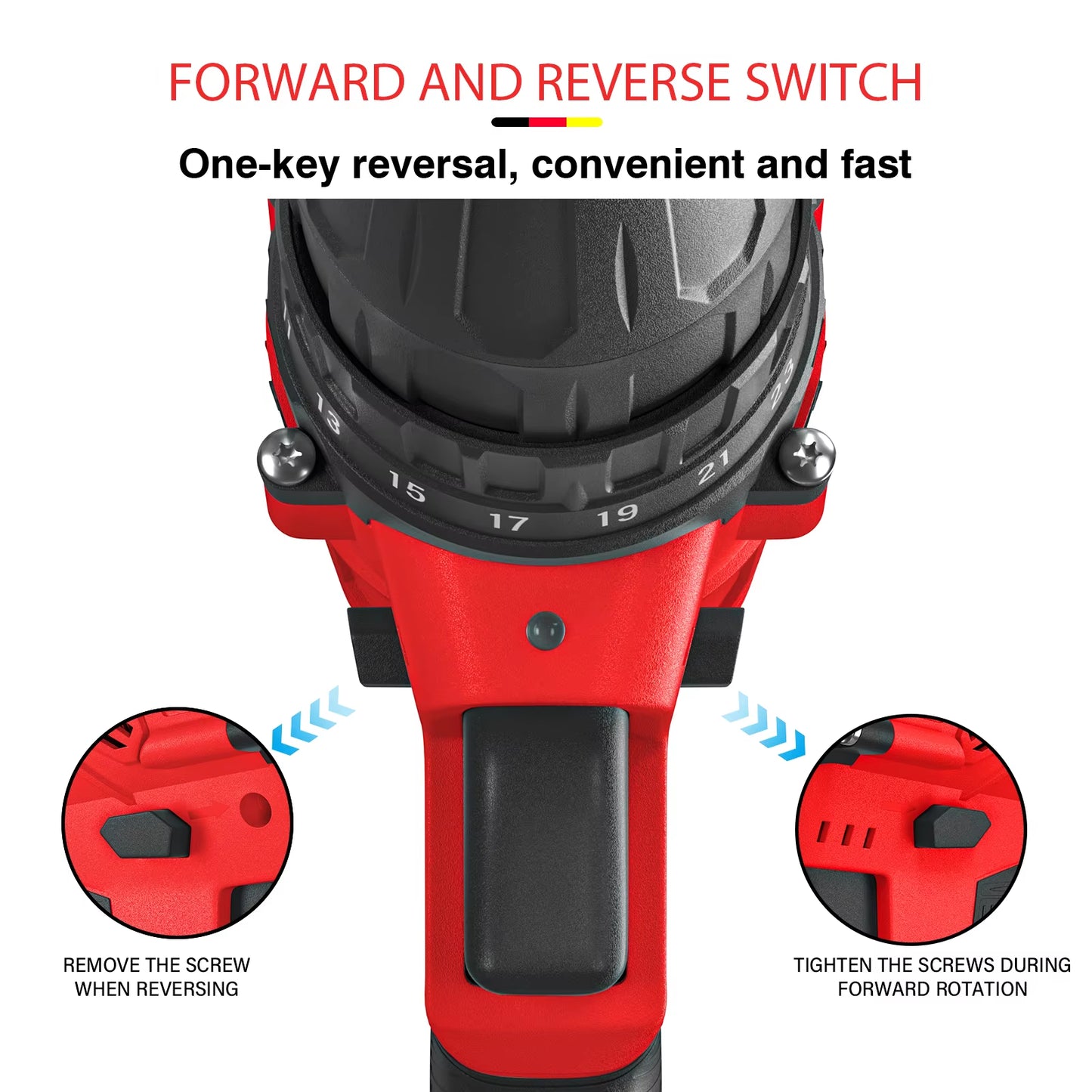 Powerful 21V Cordless Electric Drill with 1500mAh Battery - 25+1 Torque Settings, 45Nm Screwdriver Kit, Versatile Combi Drill 3/8