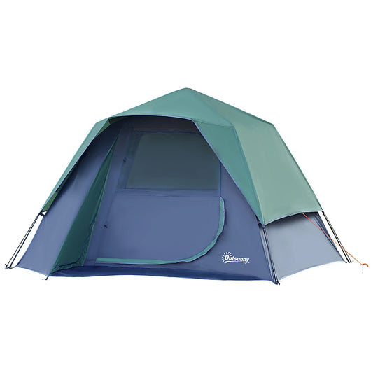 3-4 Person Pop-Up Camping Tent Family Travel Portable Double Layer Olive Green