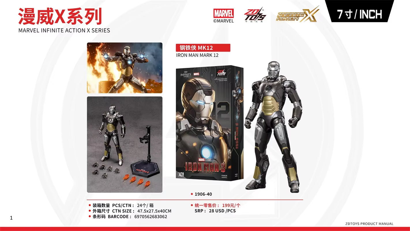 Original Iron Man MK37 Hammerhead MK12 MK38 Igor MK9 Iron Patriot War Machine Legends Avengers Action Figure Collect Toy