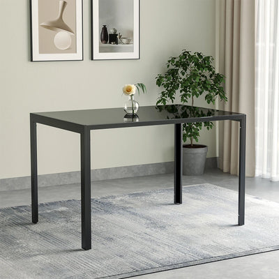 1.2M Black Glass Dining Table Coffee Tables Office Center Kitchen Furniture