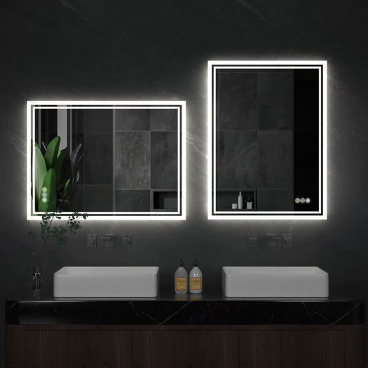 Illuminate LED Backlight Bathroom Mirror Frameless Dimmable Defog Bath/Shower/Shaving Mirror