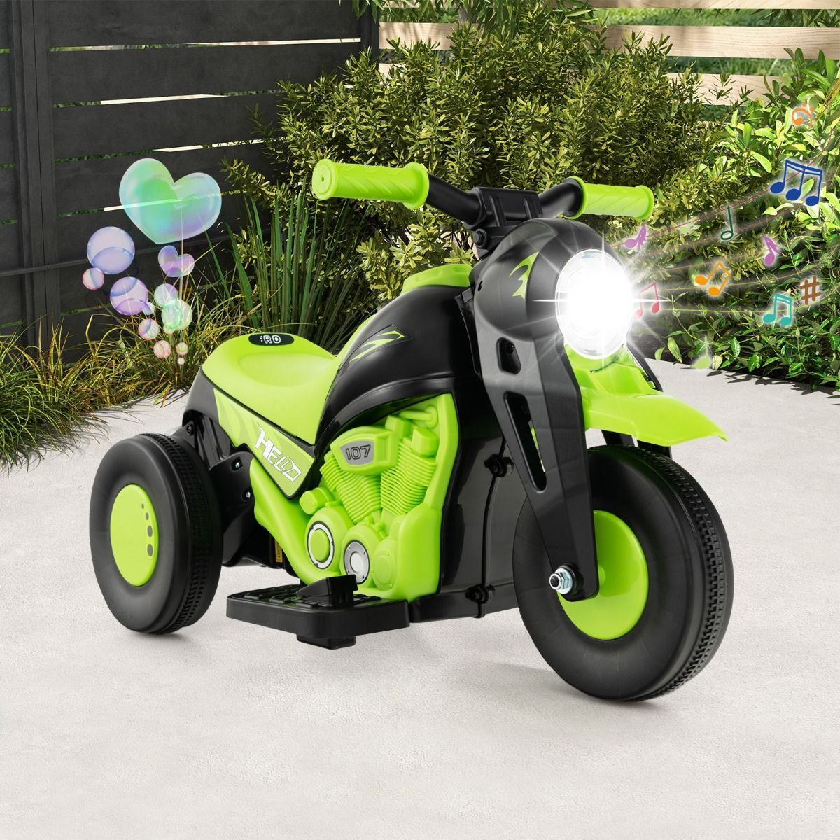 6V Electric Kid Ride on Motorcycle with Bubble Maker