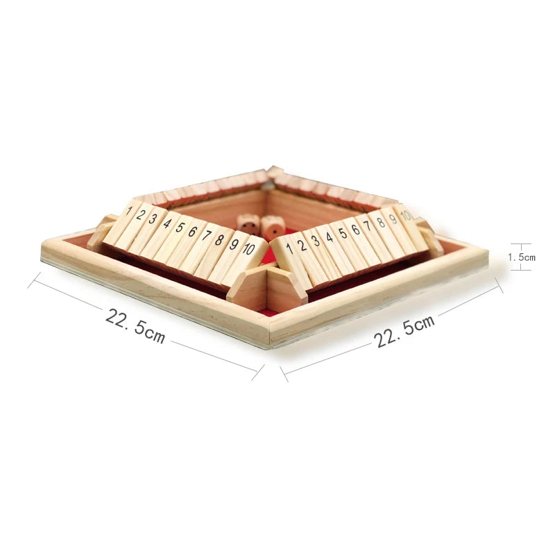 Engaging Arithmetic Dice Board Game - Fun Four-Sided Flip Card Challenge for Up to 4 Players with Wooden Dice and Flaps