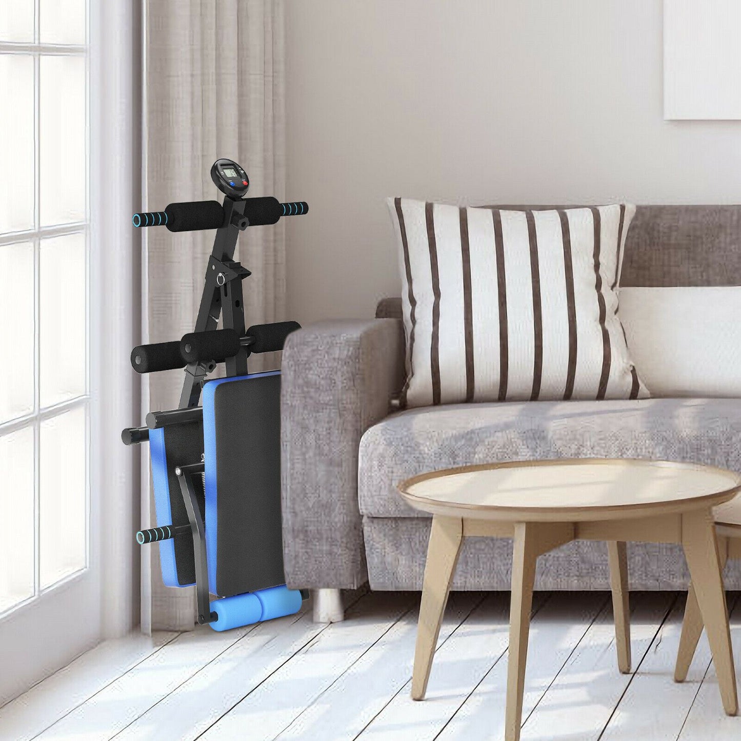 Adjustable Foldable Multi-Workout Weight Bench with LCD Display