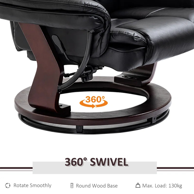 Lacari Faux Leather Recliner with Footstool