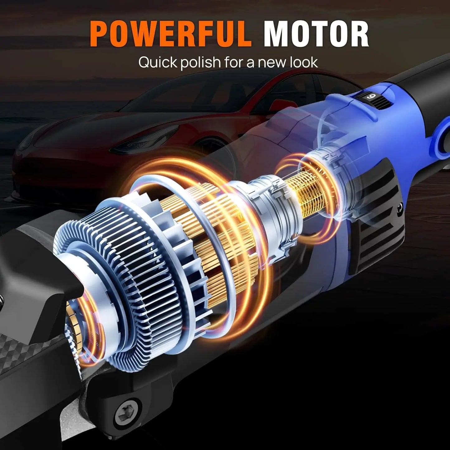 Youseahome Polisher Buffer Car Furniture Polishing Machines Electric Polisher Kit Rotary Car Polishers and Buffers 5000W 6 Speed