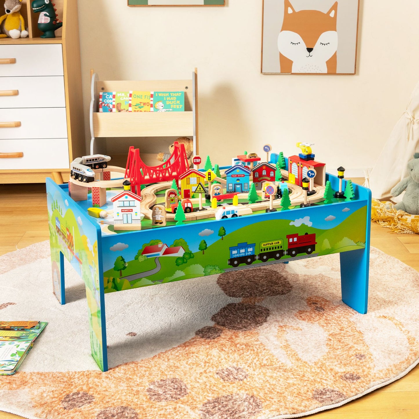 Ultimate 80-Piece Wooden Activity Playset with Reversible Tabletop for Endless Fun!