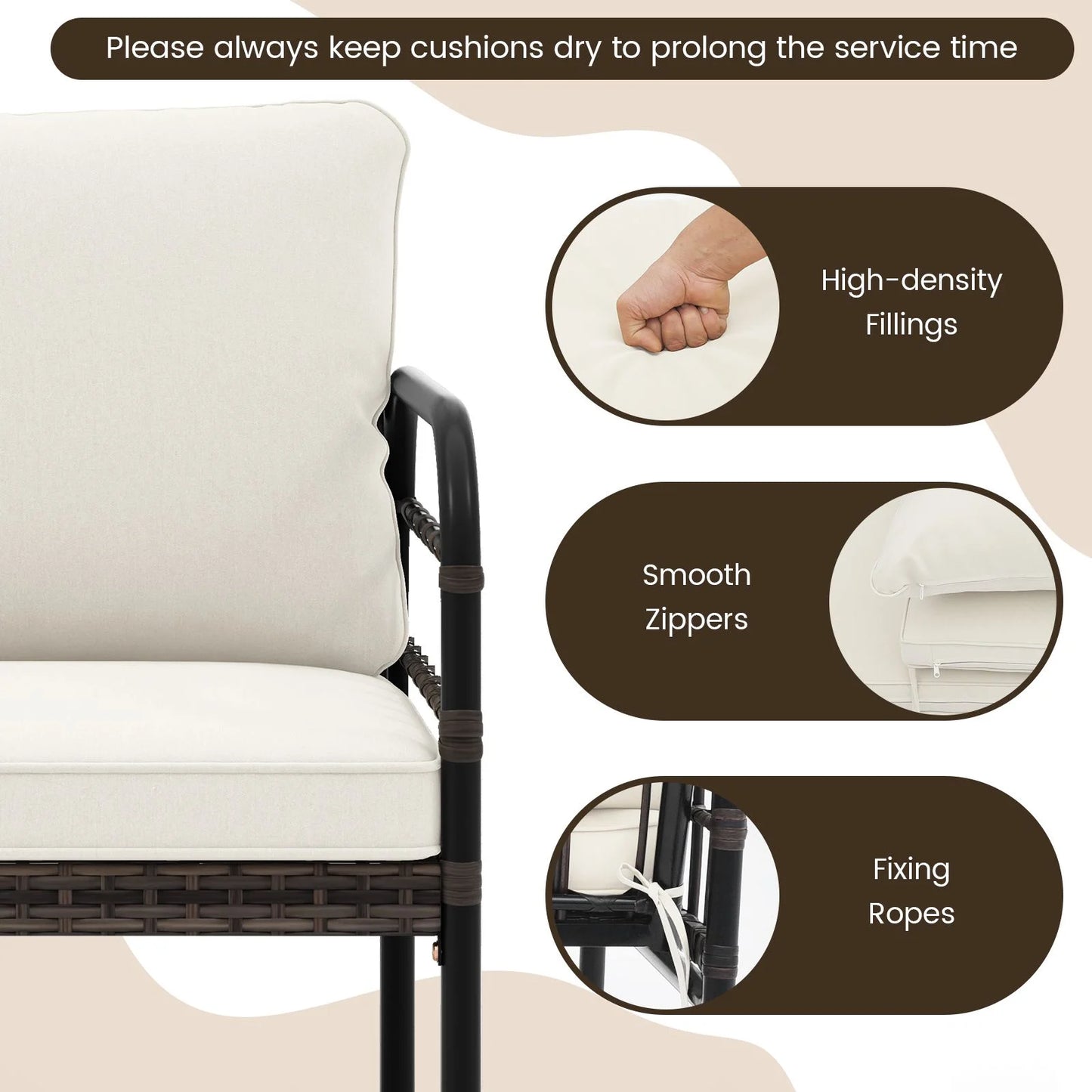 Luxurious 4-Piece Patio Furniture Set with Plush Cushions for Ultimate Comfort