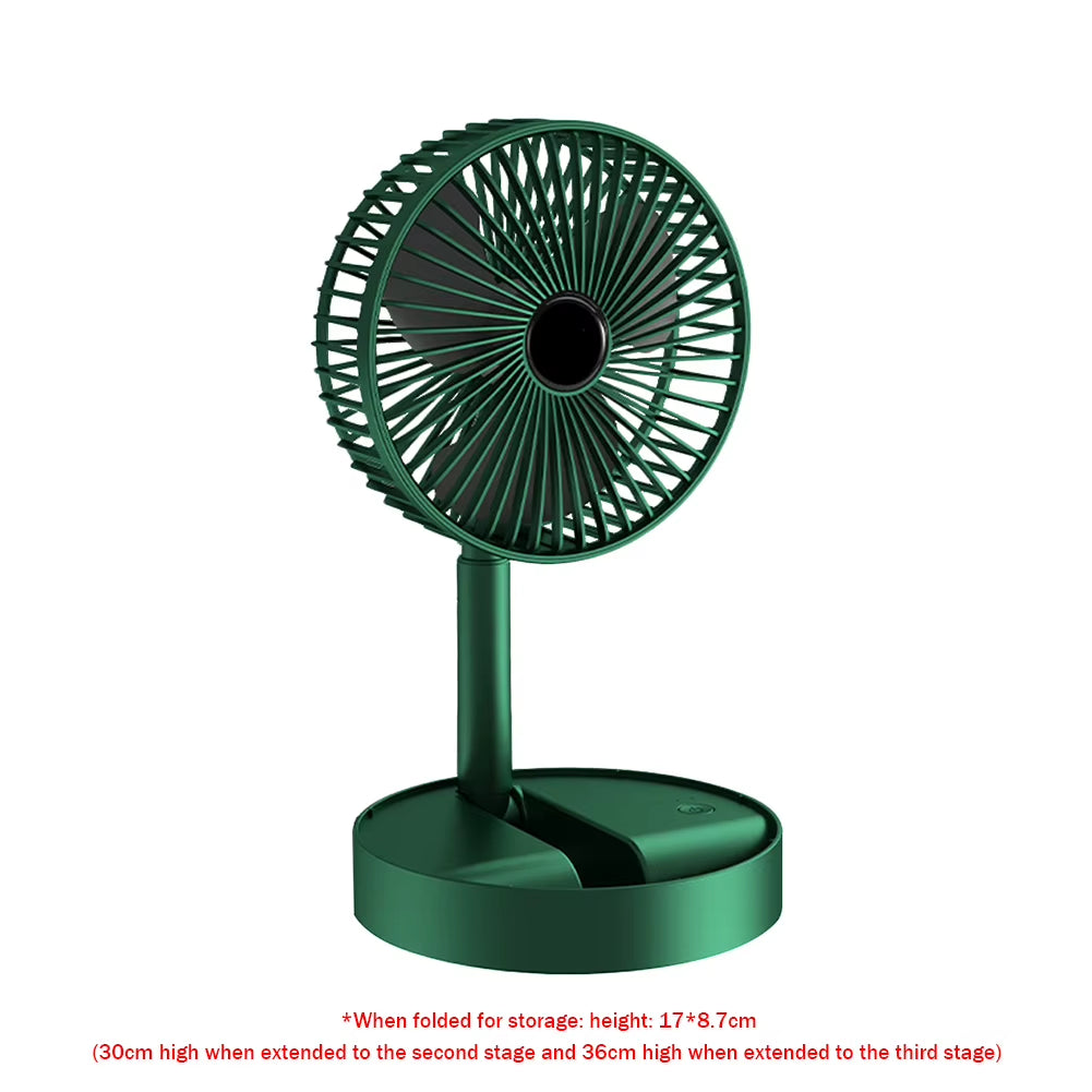 Desktop Foldable Fan 2000Mah Portable Household USB Rechargeable 3Speed Mute Fan Electric Adjustable Air Conditioner Cooling Fan