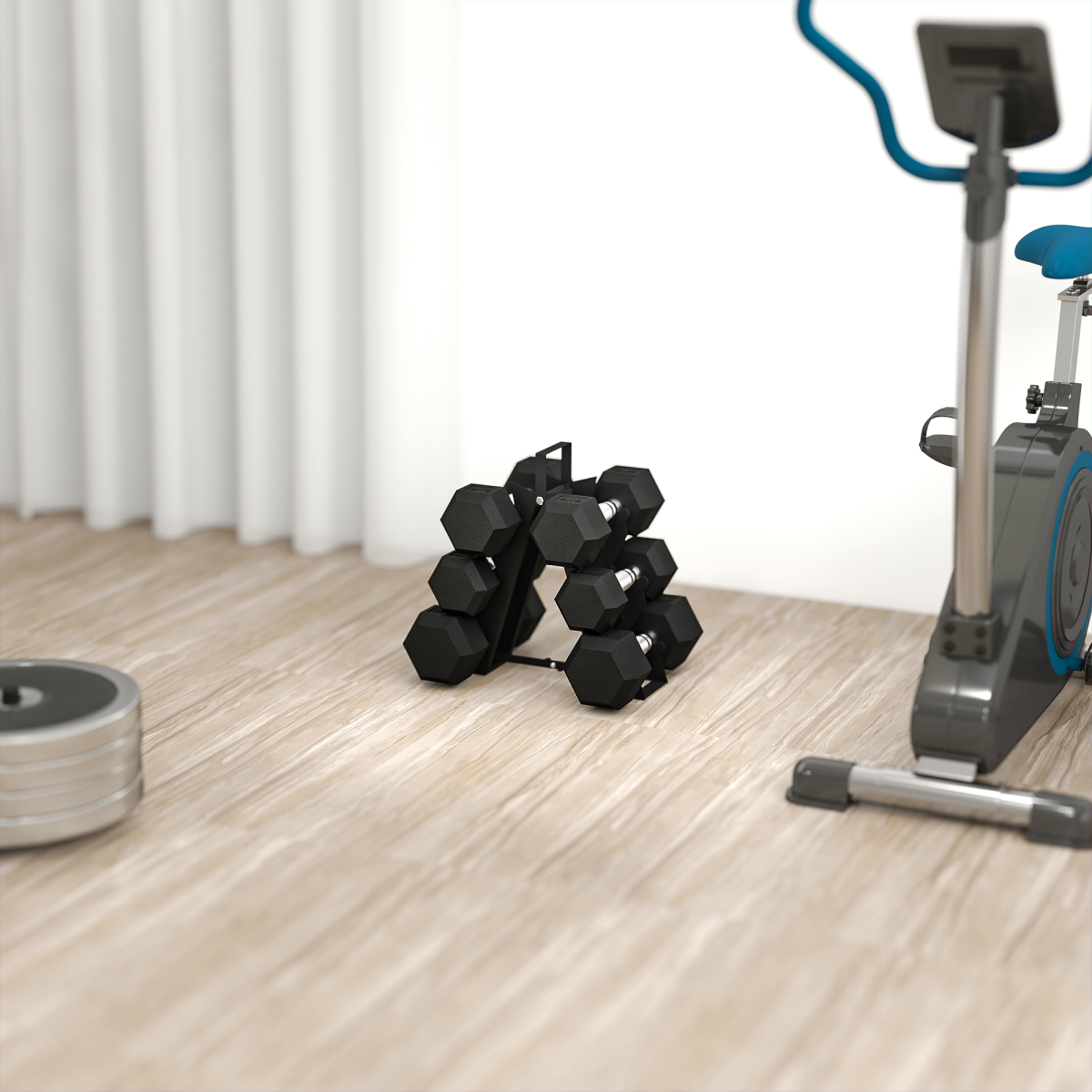 SPORTNOW 36KG Hex Dumbbell Set with Ergonomic Rack & Rubber Coated Weights