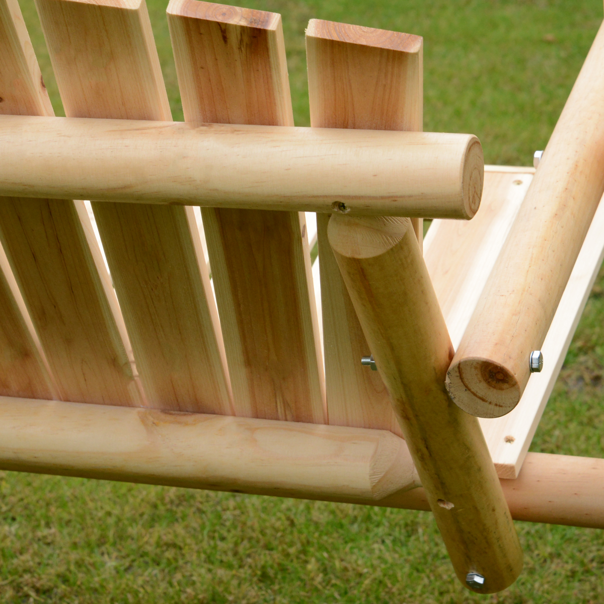 Rustic Outdoor 2-Seater Porch Swing - Wooden Patio Bench with Armrests