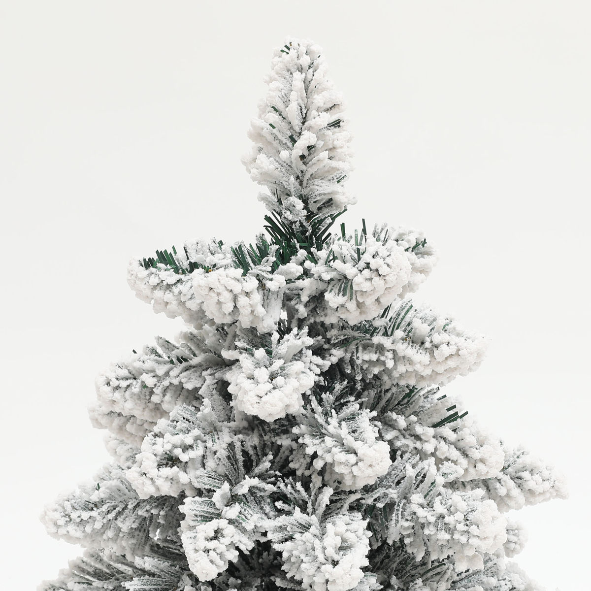 2-Piece Flocked Mini Tabletop Christmas Trees with Warm White LEDs