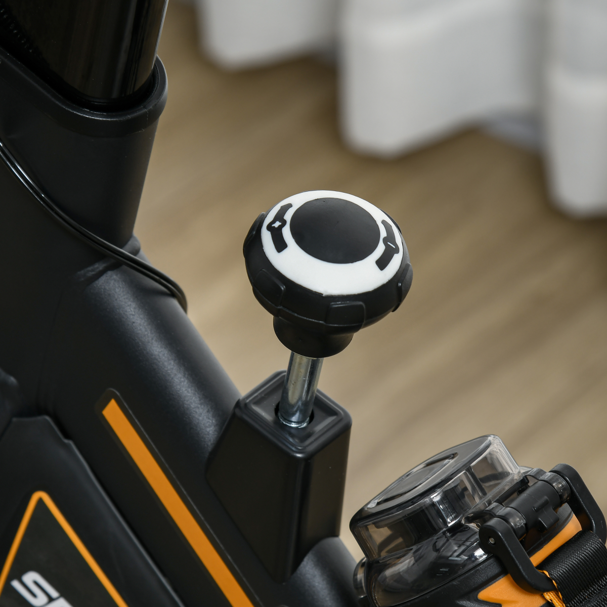 Indoor Cycling Bike: LCD Display, Heart Rate Sensor, Orange Power